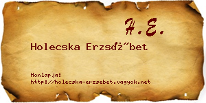 Holecska Erzsébet névjegykártya